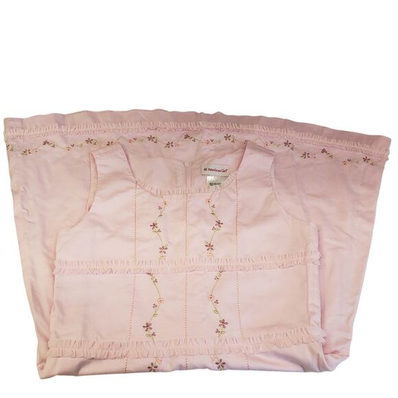 American Girl Petal Pink Floral Ruffle Dress Size 12 PINK 100% Cotton Retired - Picture 1 of 14